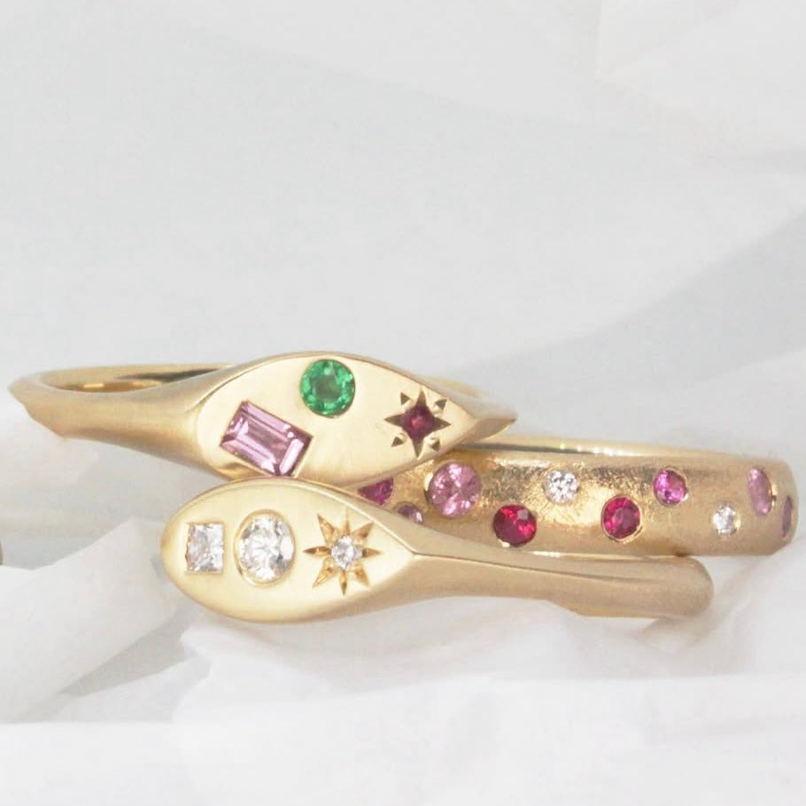 Sideways Diamond Signet