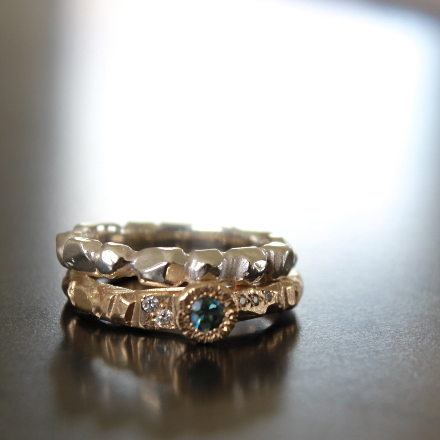 Parti Sapphire strata ring