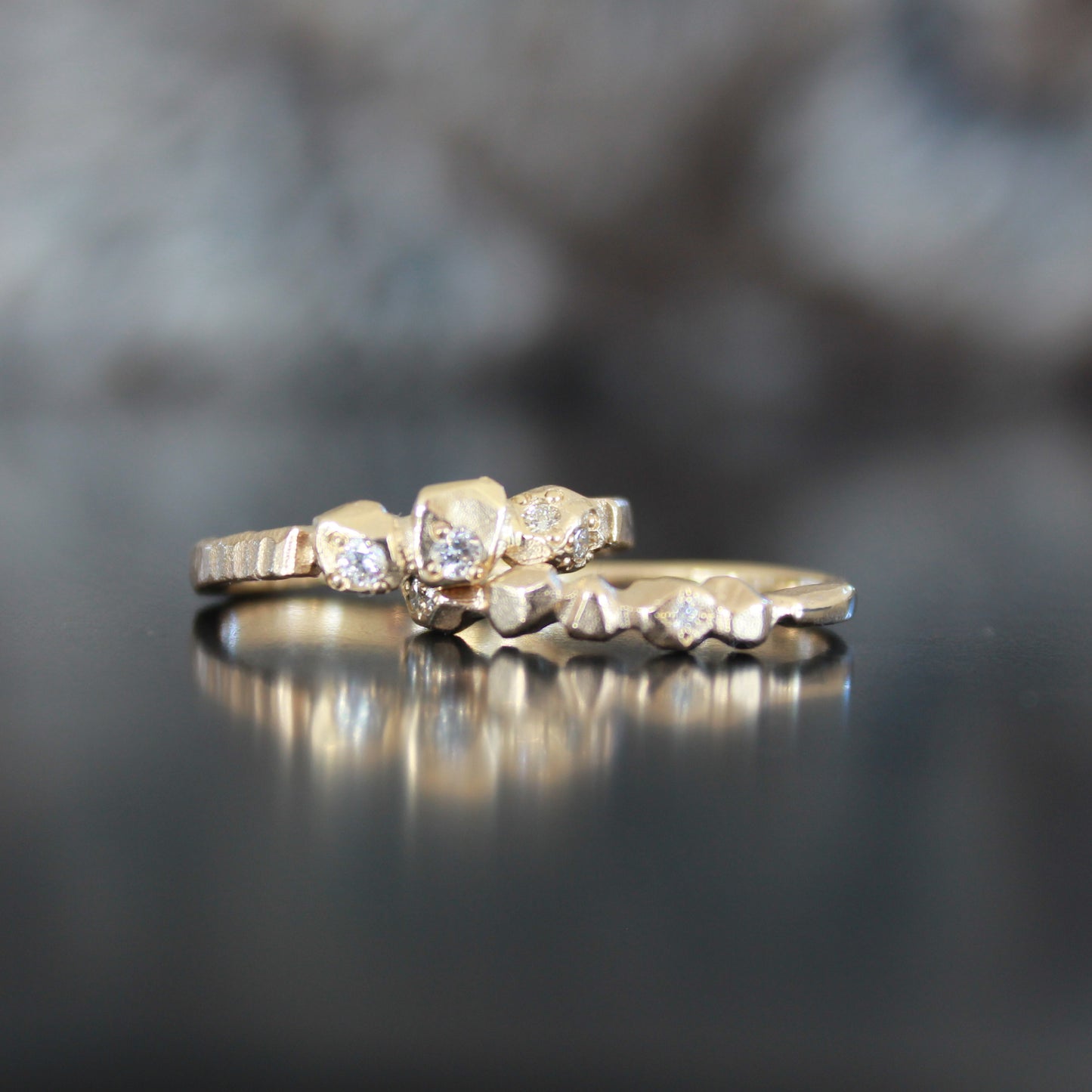 Geo Rock Gold Ring
