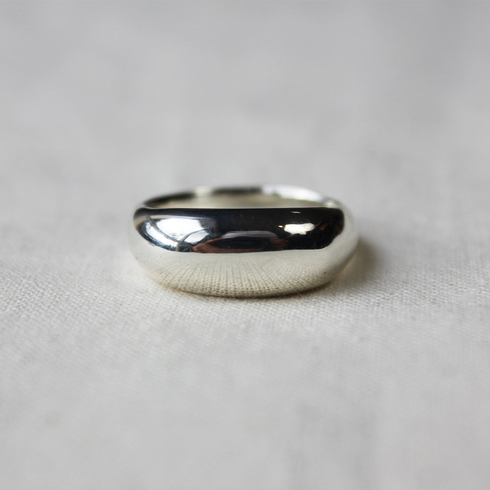 Silver curve ring