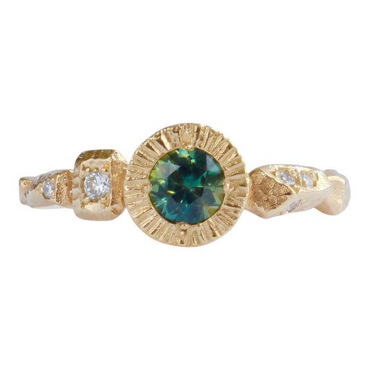 Asymmetric Geo sapphire Ring