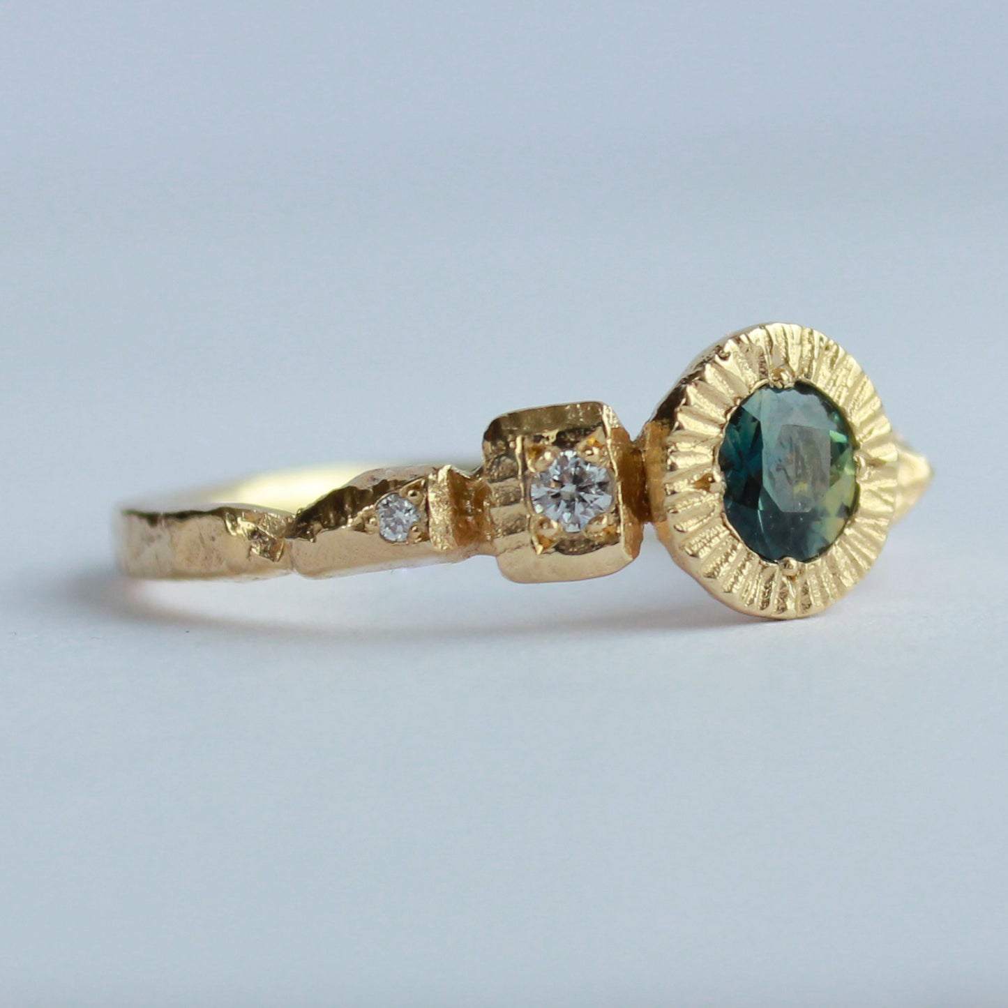 Asymmetric Geo sapphire Ring