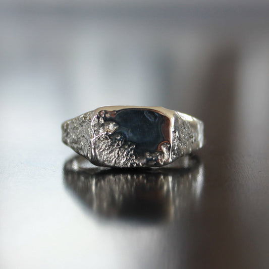 Melted Kawarau Signet Sterling Silver