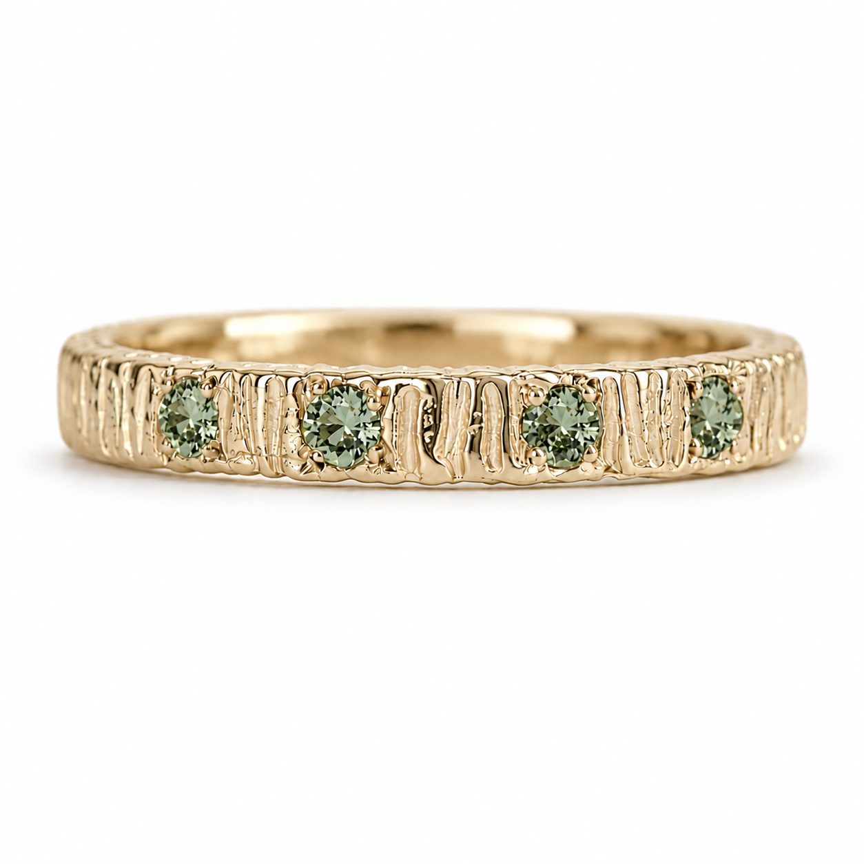Lines ring gold sapphires