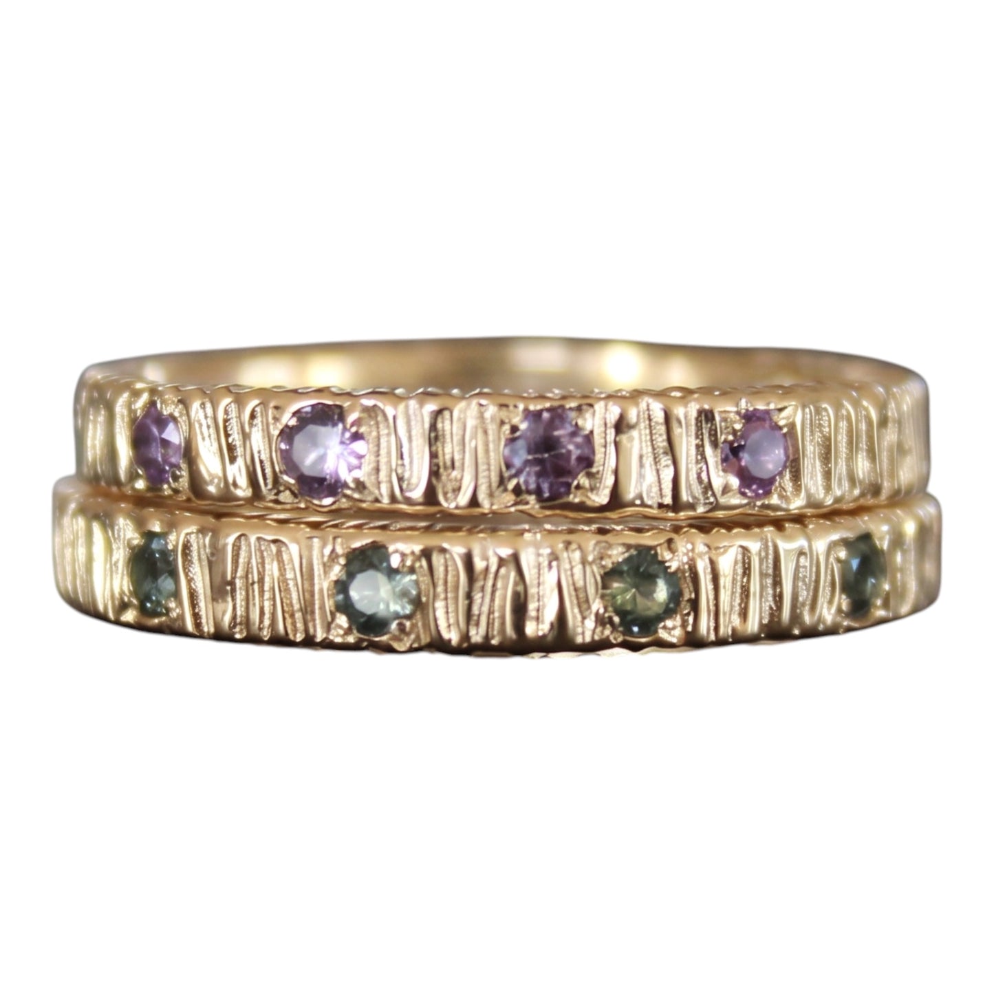 Lines ring gold sapphires