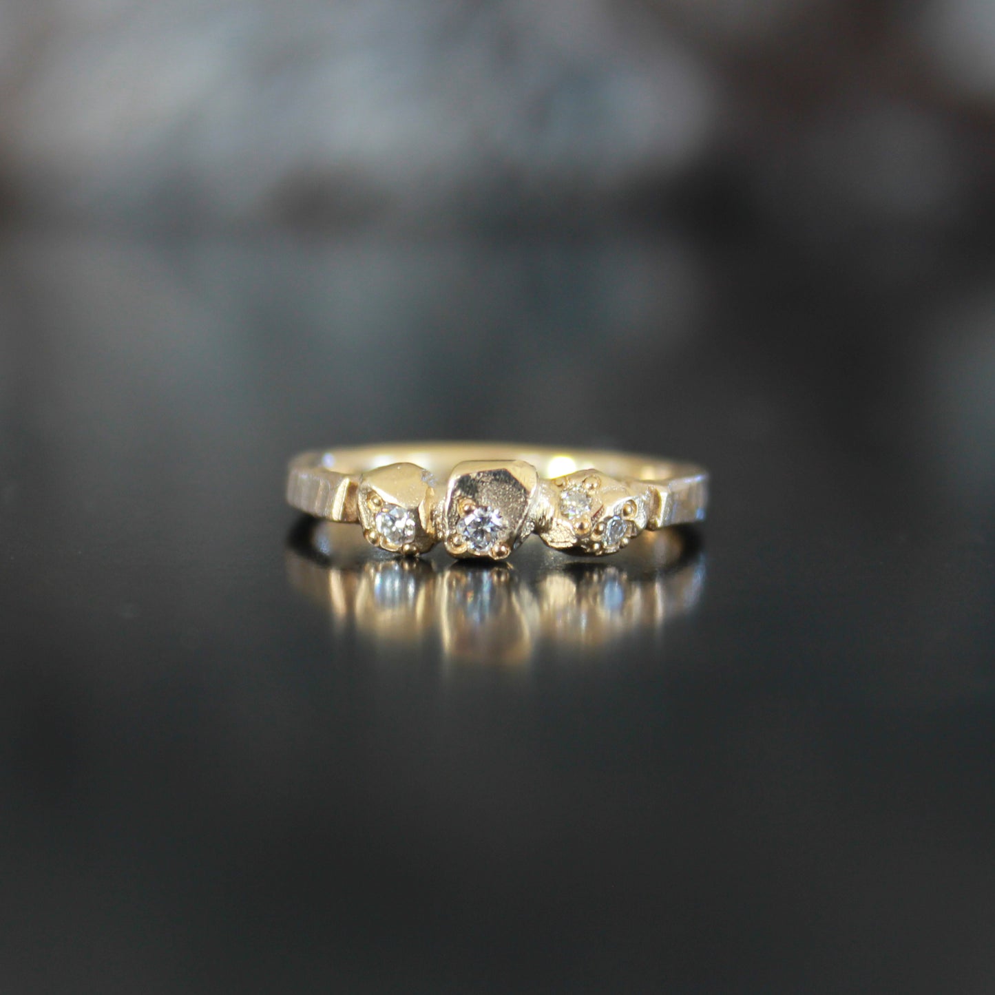 Geo Rock Gold Ring