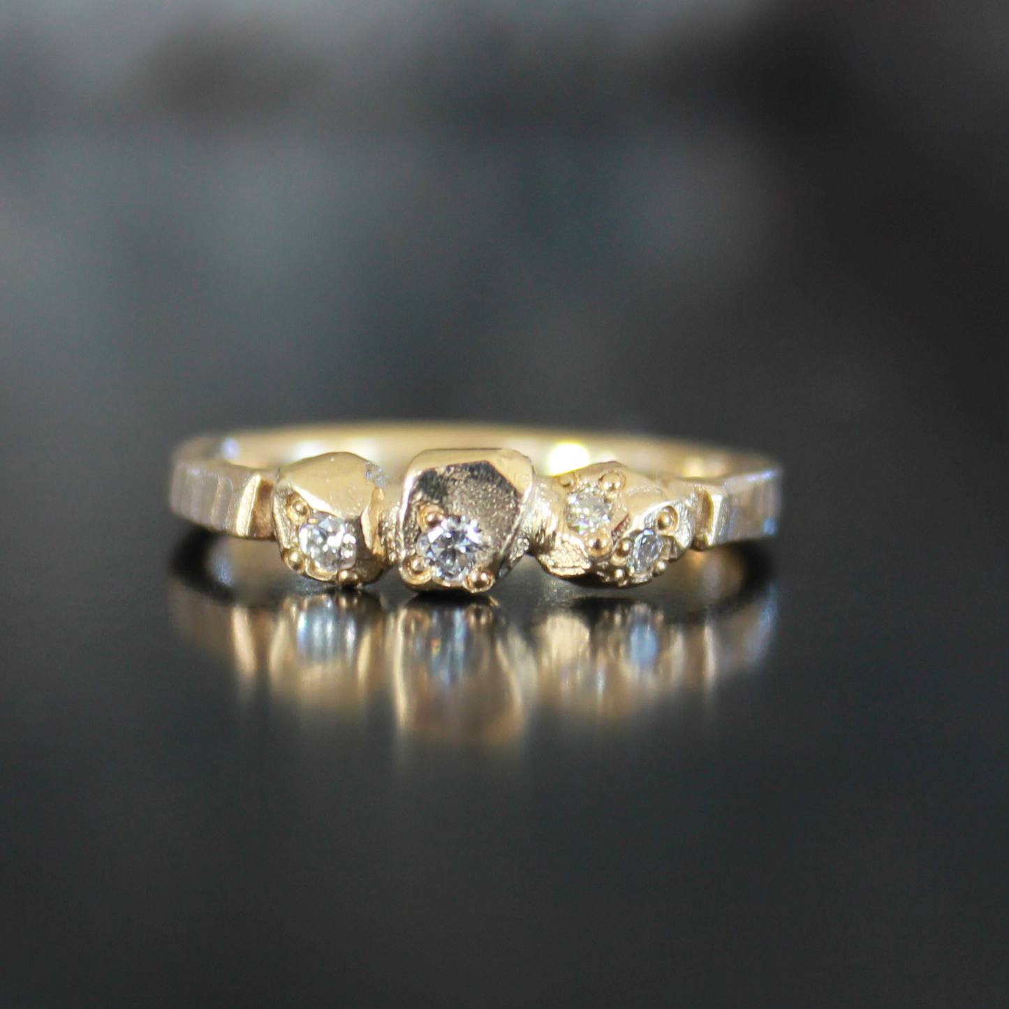 Geo Rock Gold Ring