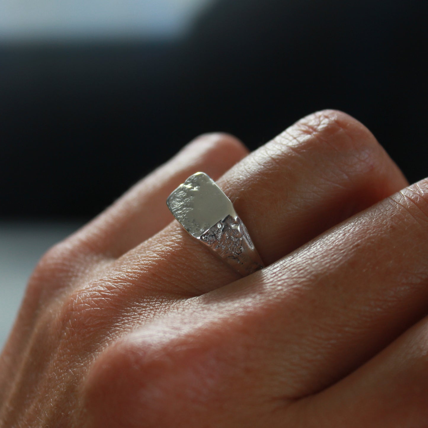 Melted Kawarau Signet Sterling Silver
