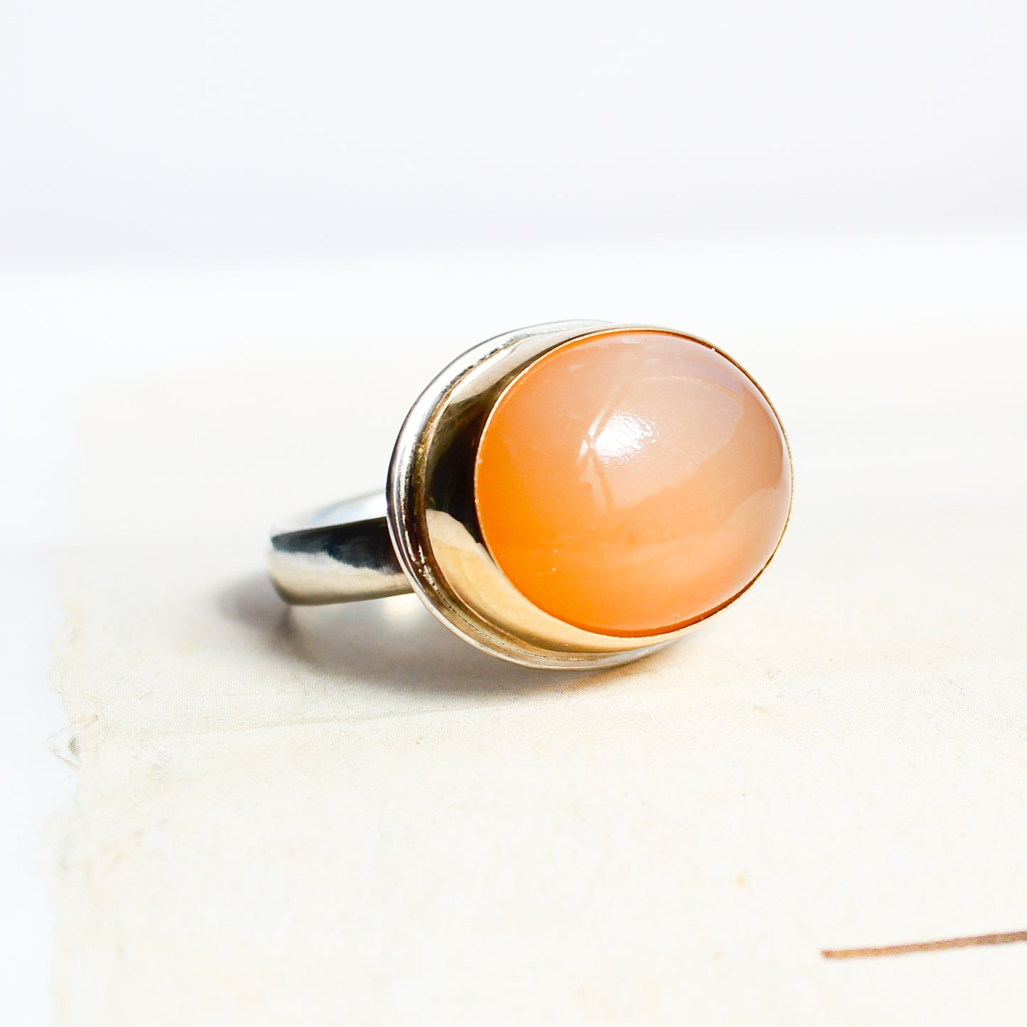 Peach Moonstone Ring