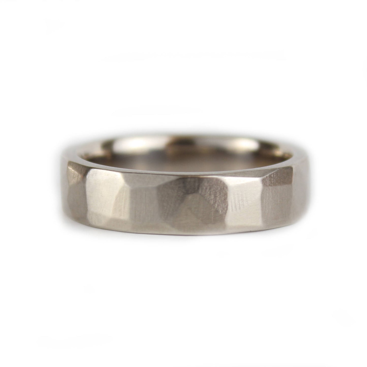 Mens 14ct White Gold Wedding Ring