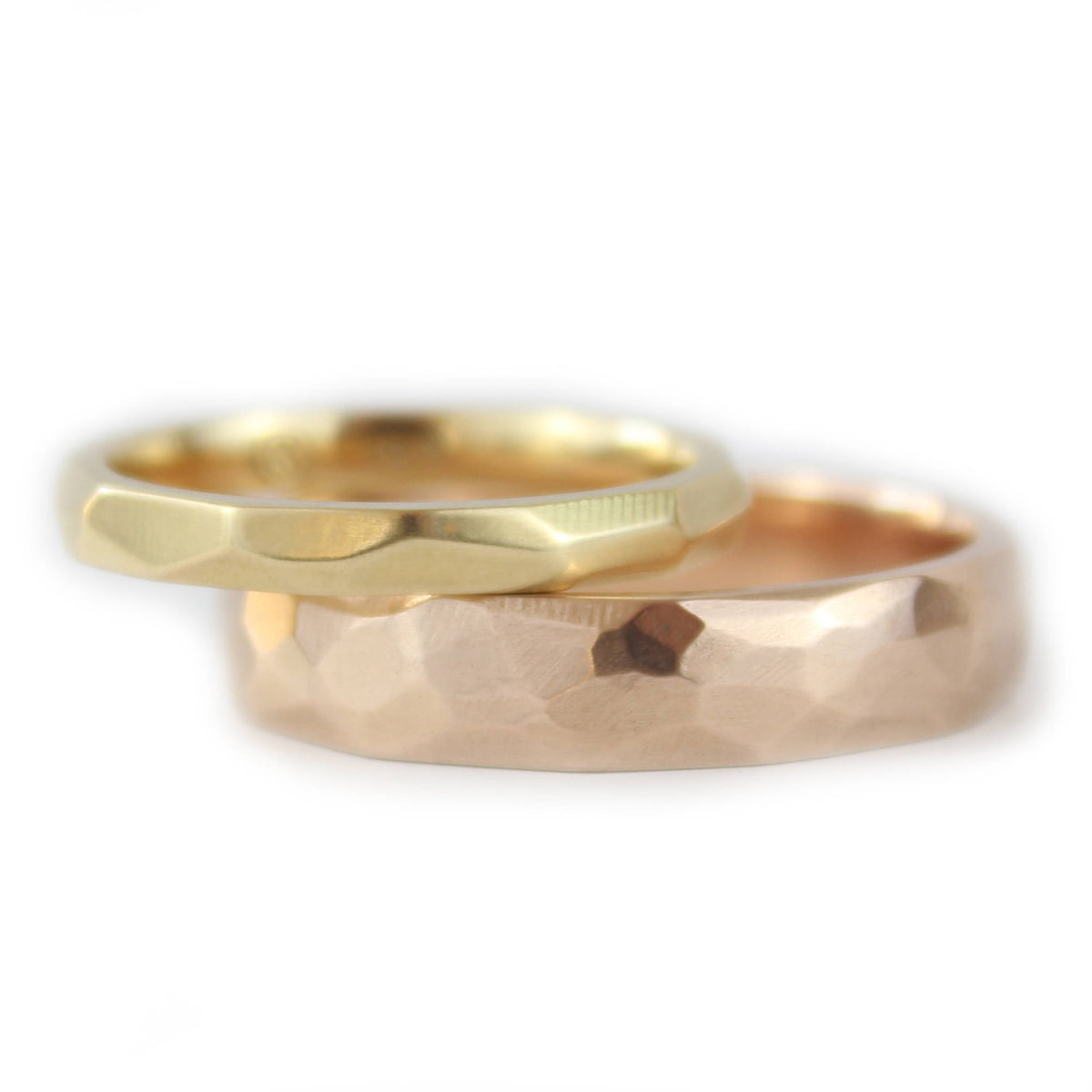 9ct Rose Gold Wedding Ring, Soft Faceted