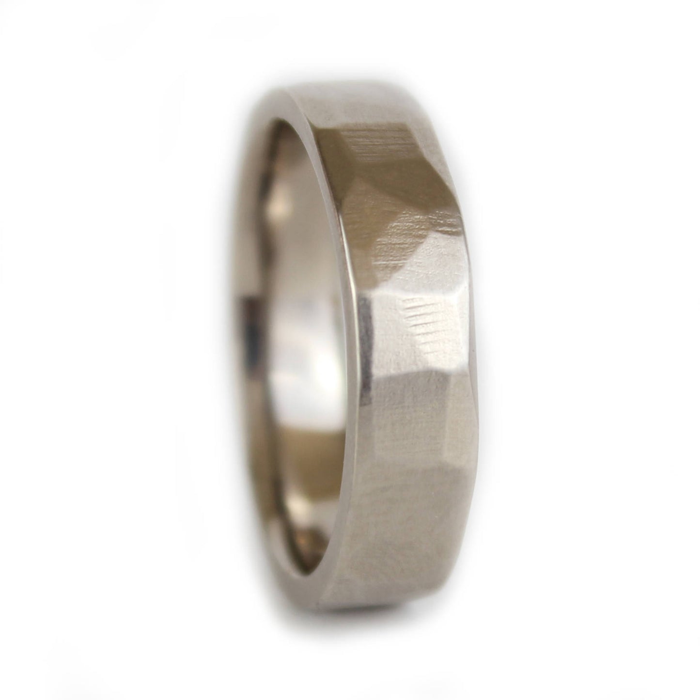 Mens 14ct White Gold Wedding Ring
