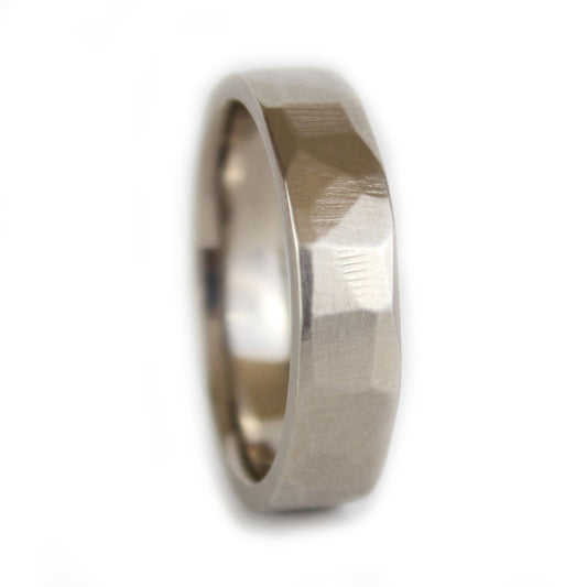Mens 14ct White Gold Wedding Ring