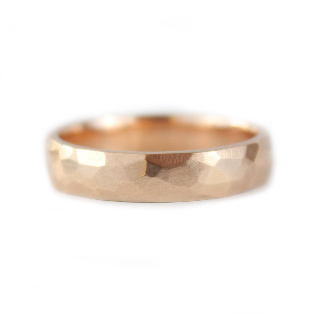 9ct Rose Gold Wedding Ring, Soft Faceted