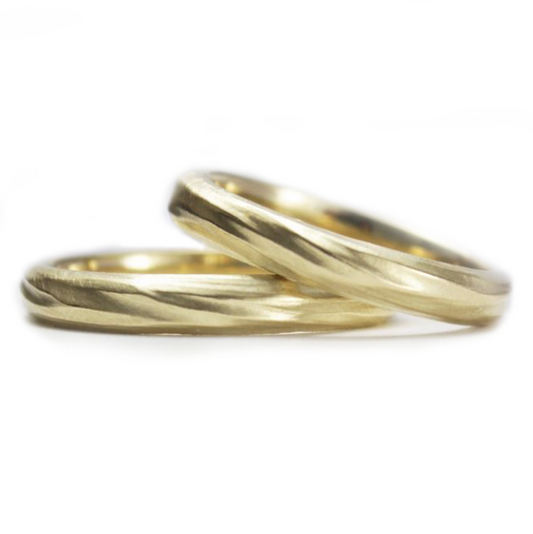 Handcarved Gold Wave Ring