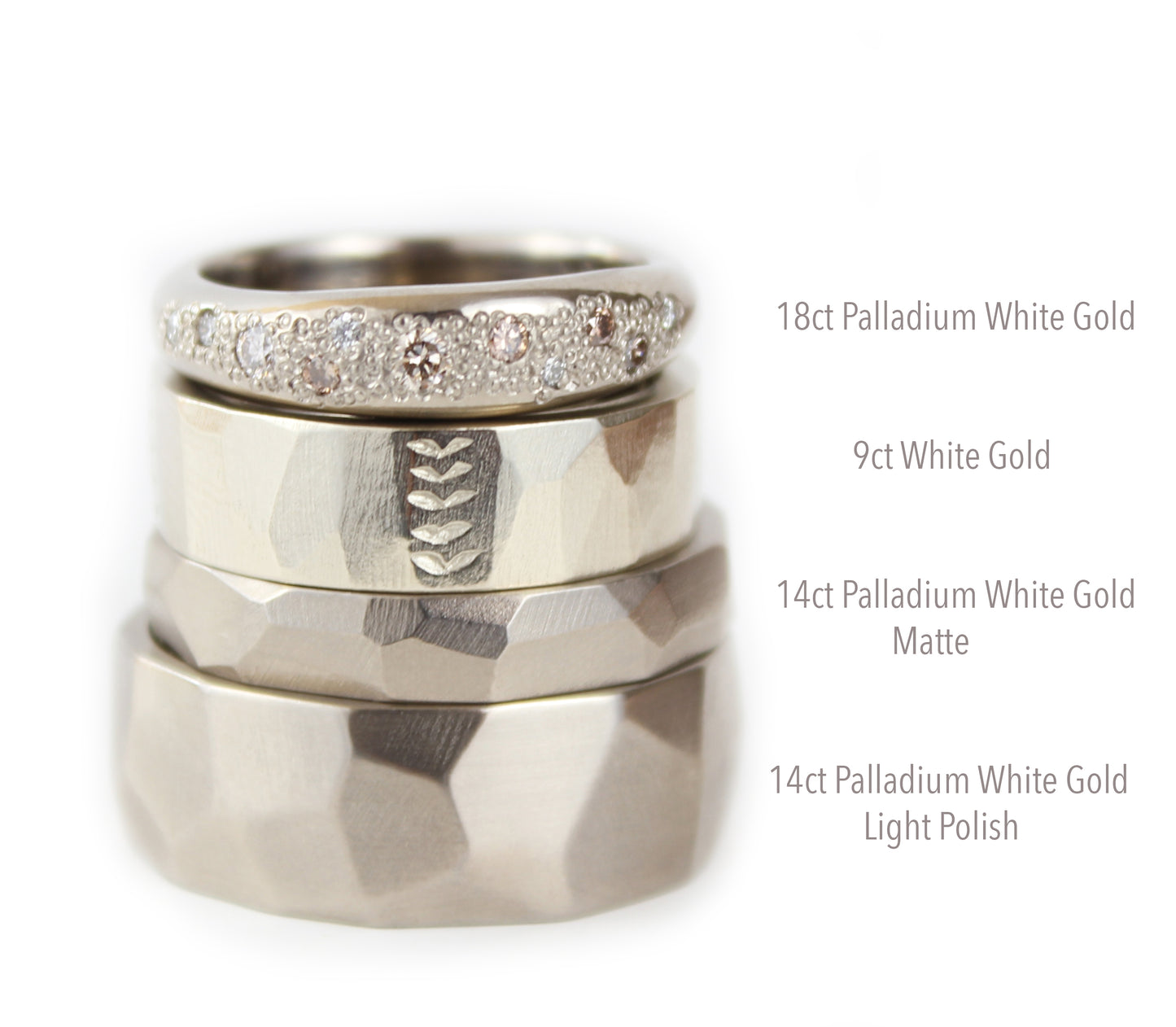 His and Hers Wedding Band Set. 9ct White gold, Diamond Wedding Ring set